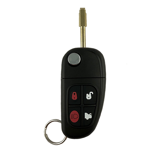 Jaguar Remote Flip key w/ Tibbe Blade, 4B, L,U,T, Lights  2002-2008 (Top &amp; Bottom)